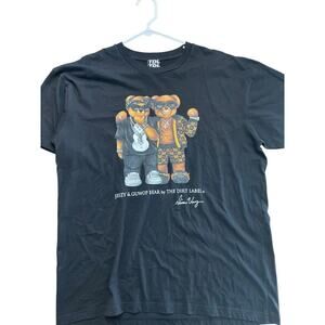 TDL Men's Black Jeezy & Guwop Bear By The Dirt Label Crew Neck T-Shirt Size XL